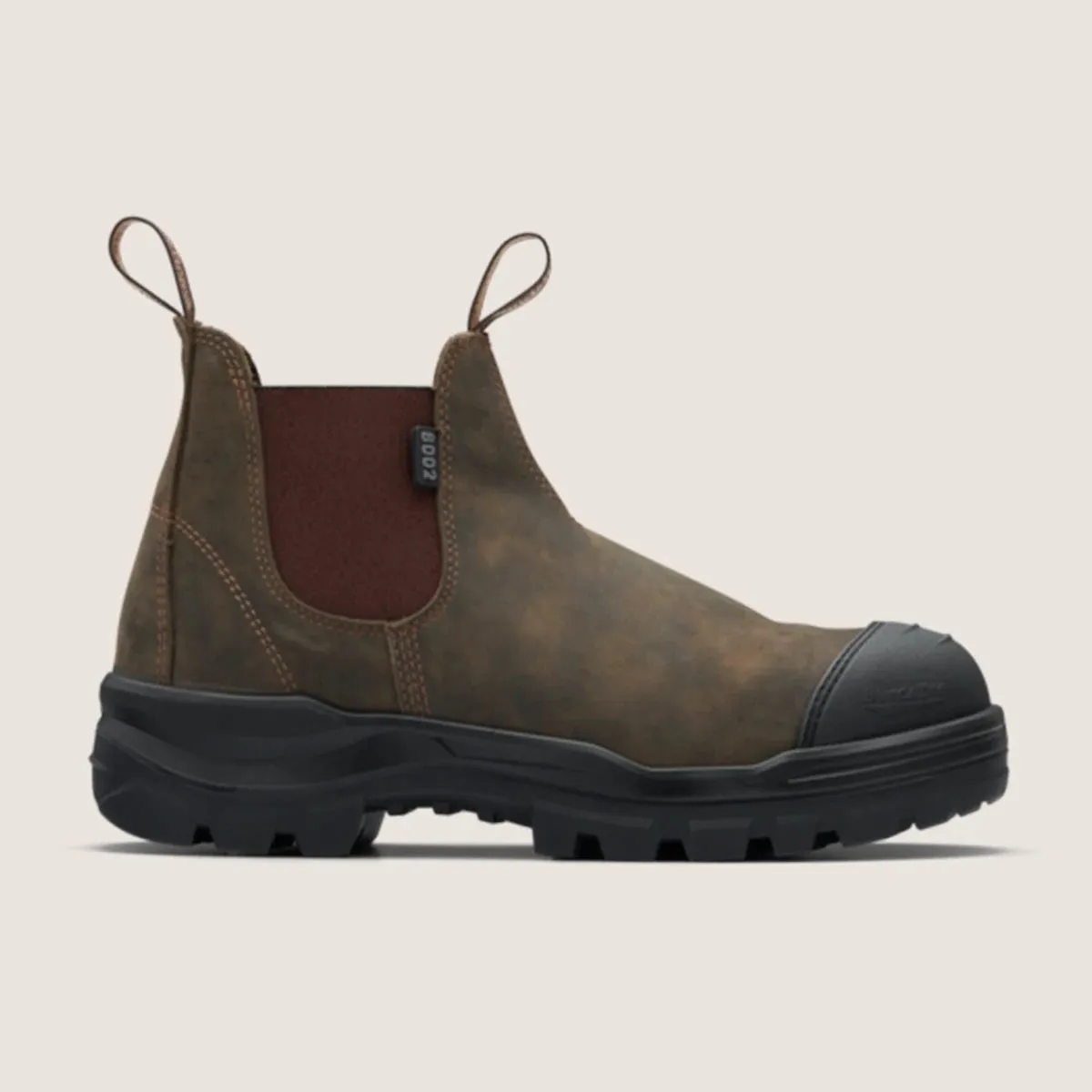 Blundstone 8002 Rotoflex - TPU Steel Safety - Rustic Brown - Unisex - Elastic Side-With Scuff Cap - Image 2