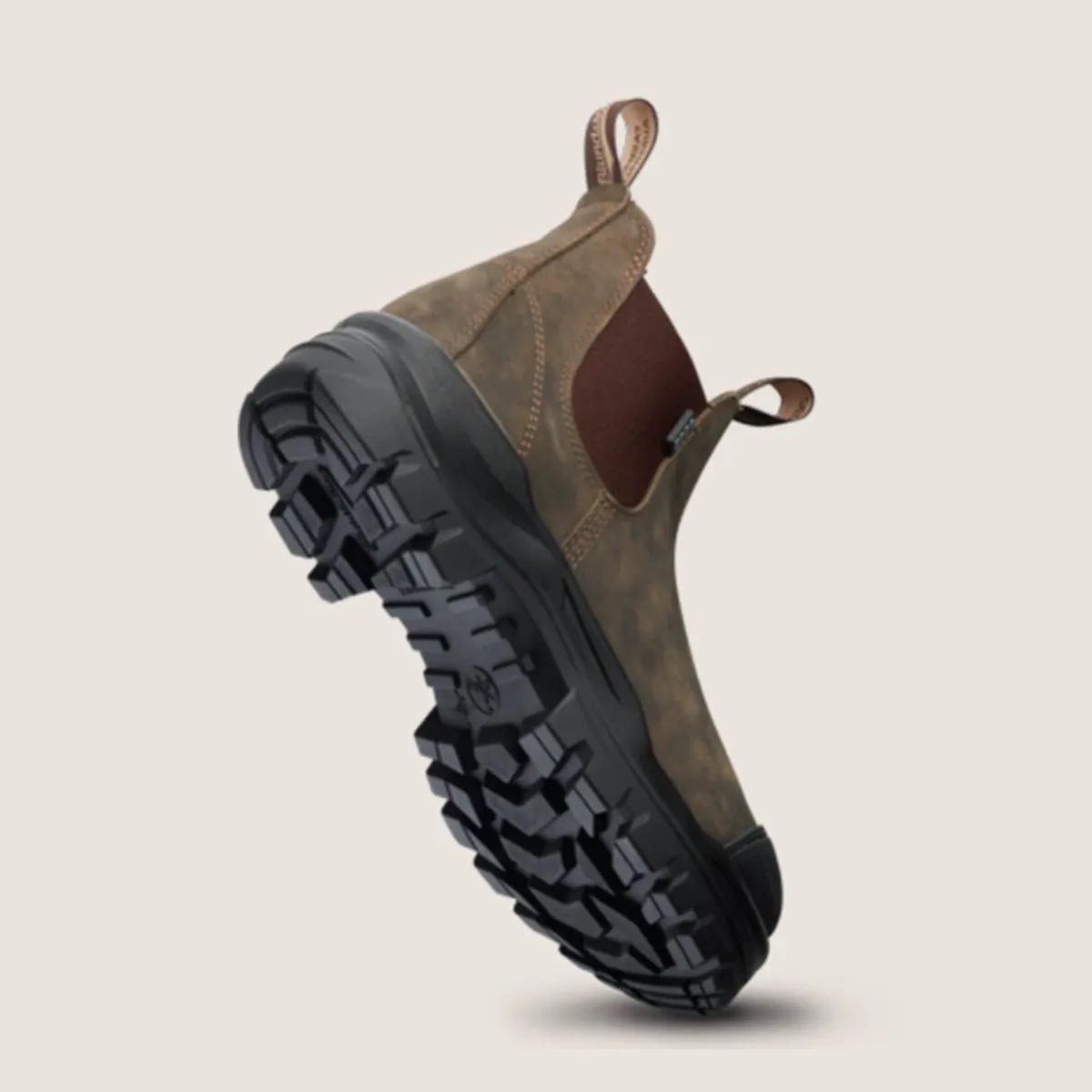 Blundstone 8002 Rotoflex - TPU Steel Safety - Rustic Brown - Unisex - Elastic Side-With Scuff Cap - Image 3