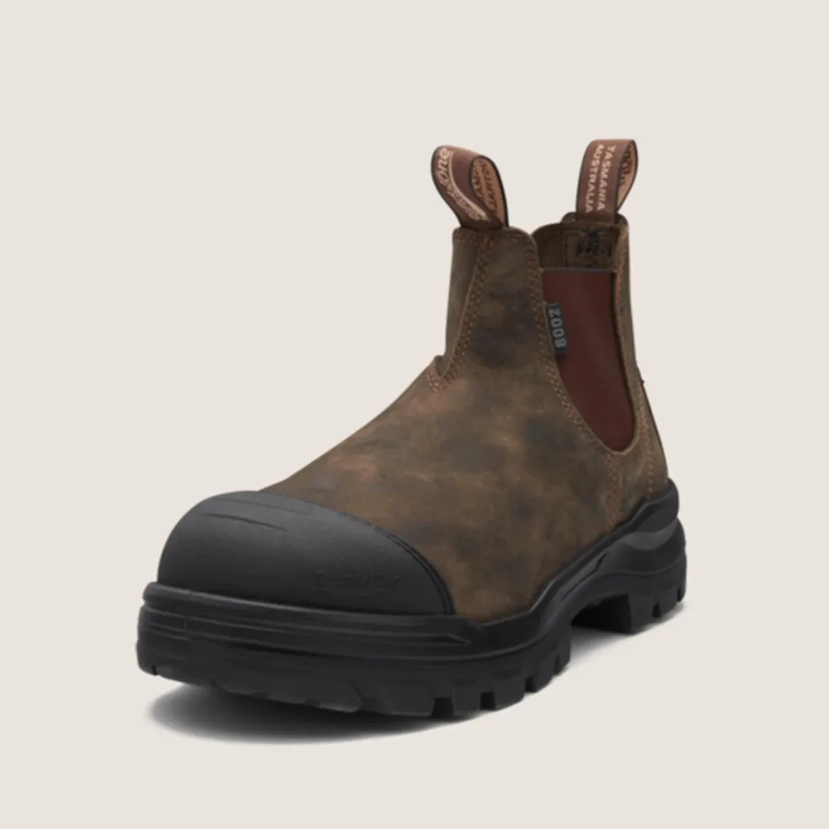 Blundstone 8002 Rotoflex - TPU Steel Safety - Rustic Brown - Unisex - Elastic Side-With Scuff Cap - Image 4