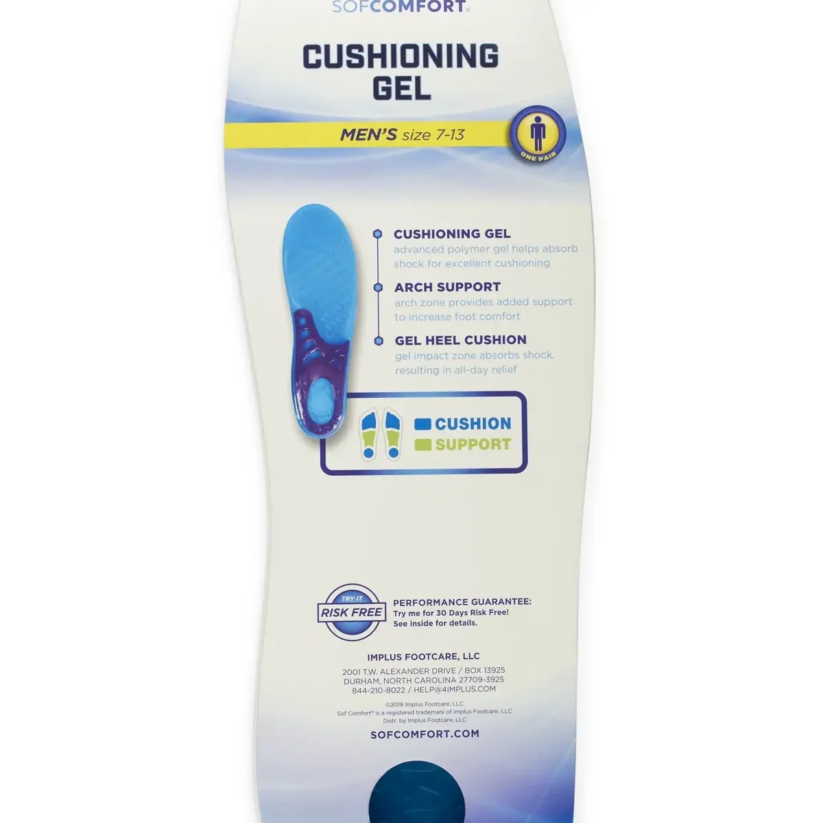 Implus 46207 Sof Comfort Mens Cushioning Gel Footbed - Image 2